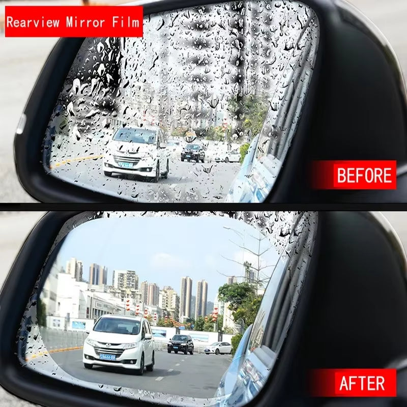 2Pcs Car Rain Rearview Mirror Films Waterproof Anti-Fog Car Mirror Rain Covers Window Anti-Rain Protector Film Auto Accessories