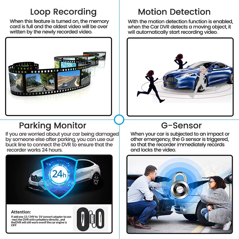 Dashcam Car Dvr 4.3 Inch Mirror FHD 1080P Camera Optional Dual Lens DVR Rearview Mirror Dash Camera Video Recorder Auto